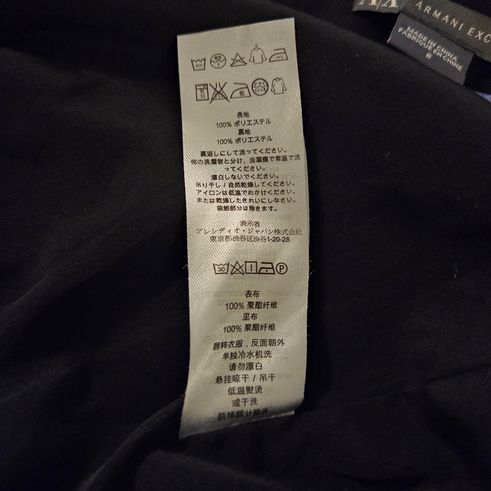 Armani Exchange Black and Blue Geometric Mini Dress - Picture 11 of 11